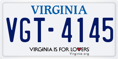 VA license plate VGT4145