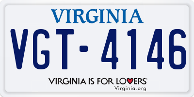VA license plate VGT4146