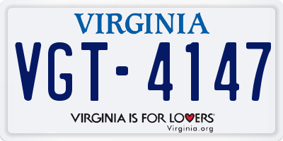 VA license plate VGT4147
