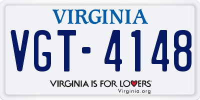 VA license plate VGT4148