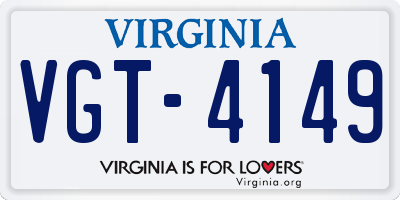VA license plate VGT4149