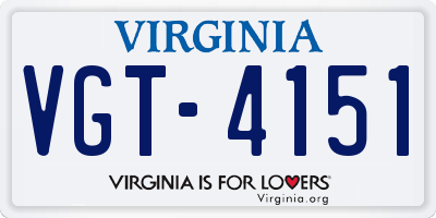 VA license plate VGT4151