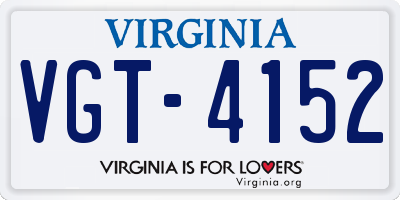 VA license plate VGT4152