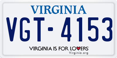 VA license plate VGT4153