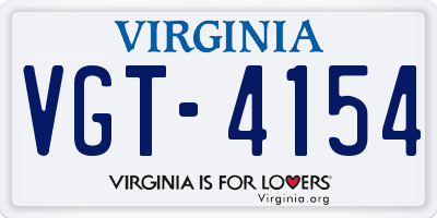 VA license plate VGT4154