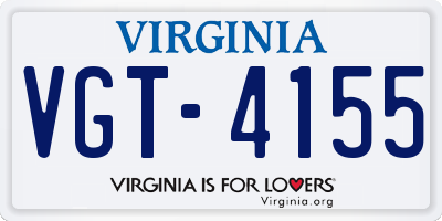 VA license plate VGT4155