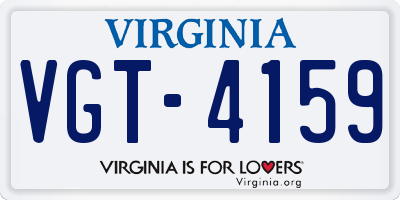 VA license plate VGT4159