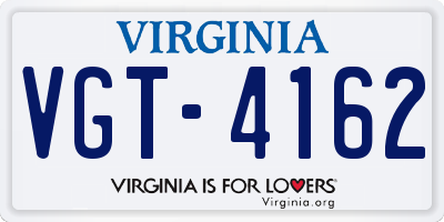 VA license plate VGT4162