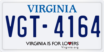 VA license plate VGT4164