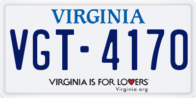 VA license plate VGT4170