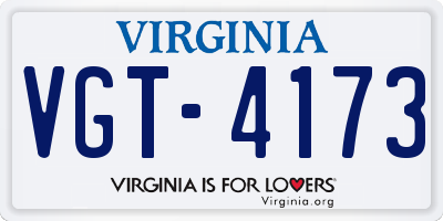 VA license plate VGT4173