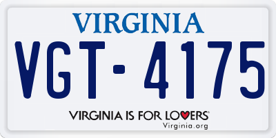 VA license plate VGT4175