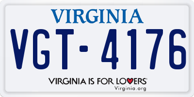 VA license plate VGT4176