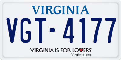 VA license plate VGT4177