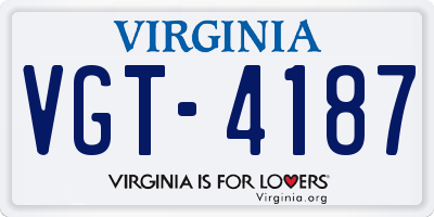 VA license plate VGT4187