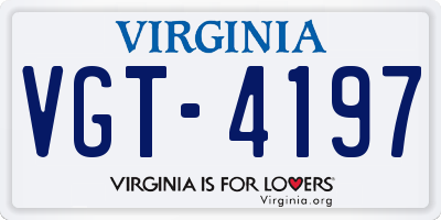 VA license plate VGT4197