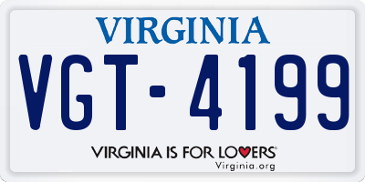 VA license plate VGT4199