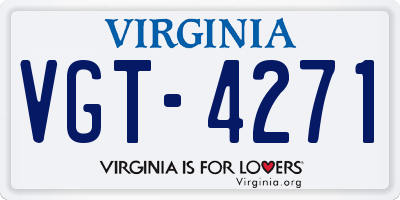 VA license plate VGT4271