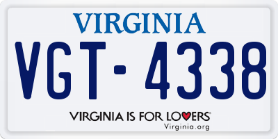 VA license plate VGT4338