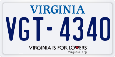 VA license plate VGT4340