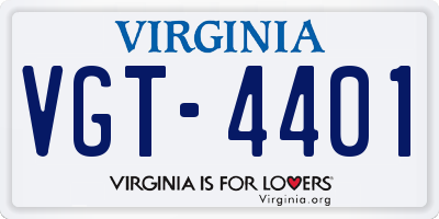 VA license plate VGT4401
