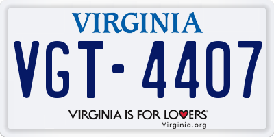 VA license plate VGT4407