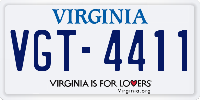 VA license plate VGT4411