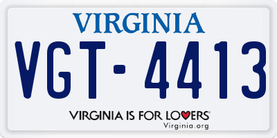VA license plate VGT4413
