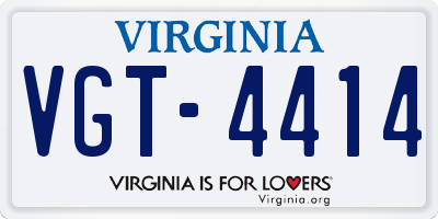 VA license plate VGT4414