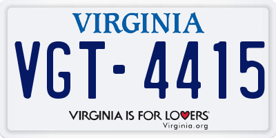 VA license plate VGT4415