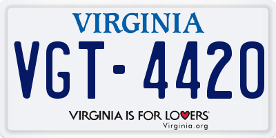 VA license plate VGT4420