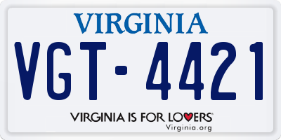 VA license plate VGT4421
