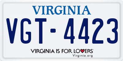VA license plate VGT4423