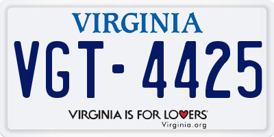 VA license plate VGT4425