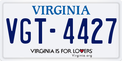VA license plate VGT4427