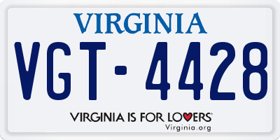 VA license plate VGT4428