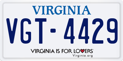 VA license plate VGT4429