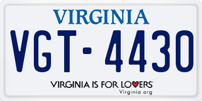VA license plate VGT4430