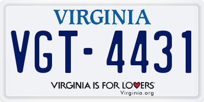 VA license plate VGT4431
