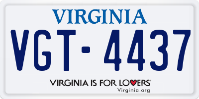 VA license plate VGT4437