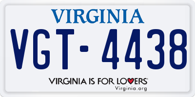 VA license plate VGT4438