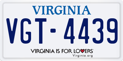 VA license plate VGT4439