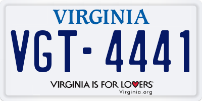 VA license plate VGT4441