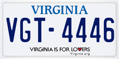 VA license plate VGT4446