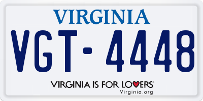VA license plate VGT4448