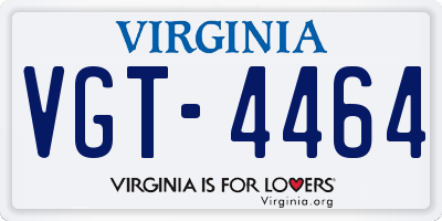 VA license plate VGT4464