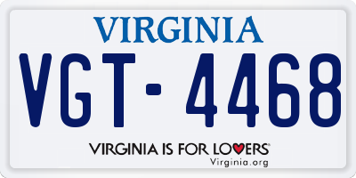 VA license plate VGT4468