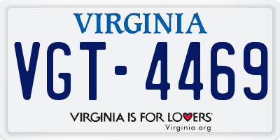 VA license plate VGT4469