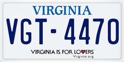 VA license plate VGT4470
