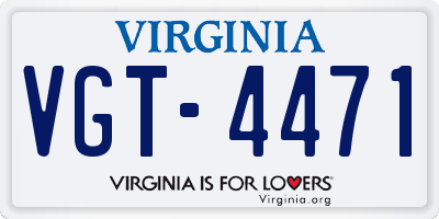 VA license plate VGT4471